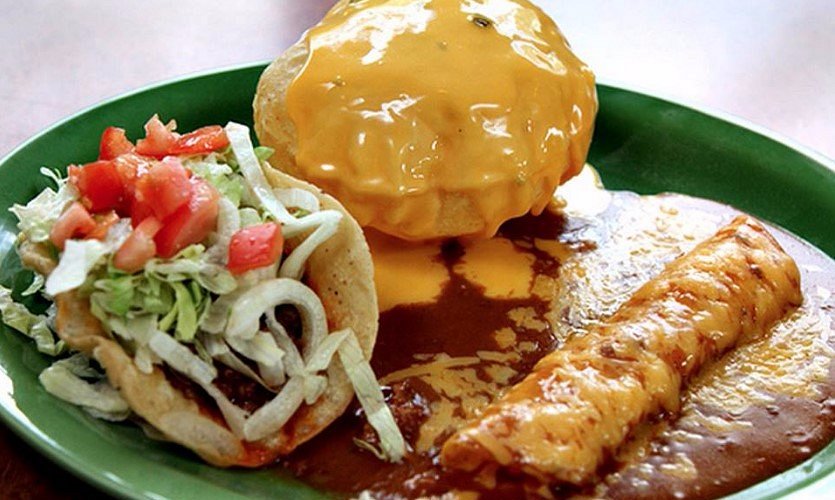 Los Tios Mexican Restaurant signature dishes Original Puffy QuesoStreet TacosChicken Quesadilla